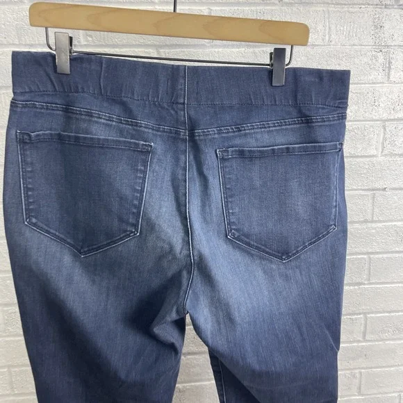 NYDJ Pull On Ankle Jeans Straight Leg Womens Size 14 Dark Wash Minimalist - Picture 4 of 11